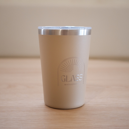 12oz Insulated Coffee Cup – Reusable & Travel-Friendly biege
