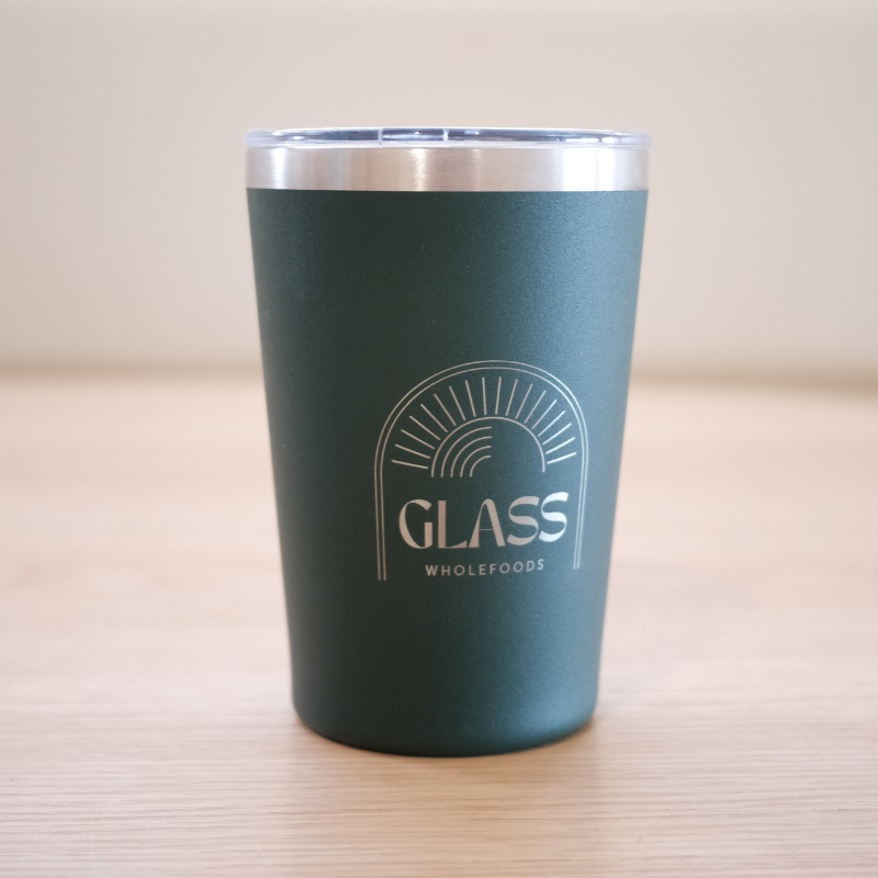 12oz Insulated Coffee Cup – Reusable & Travel-Friendly forest green 