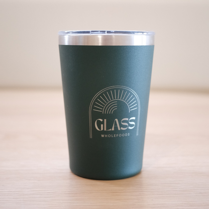 12oz Insulated Coffee Cup – Reusable & Travel-Friendly forest green 