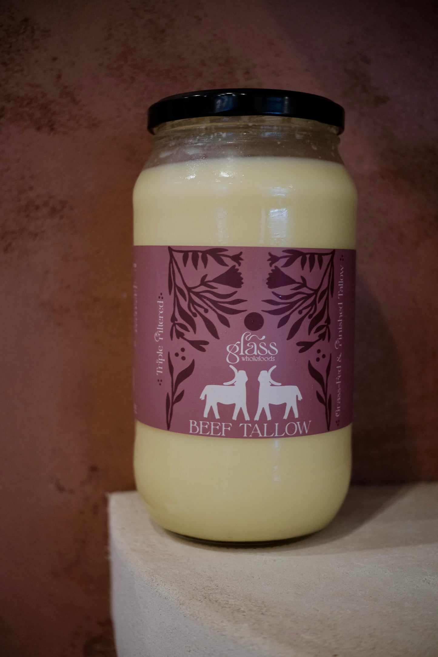 Beef Tallow 1L Glass Jar