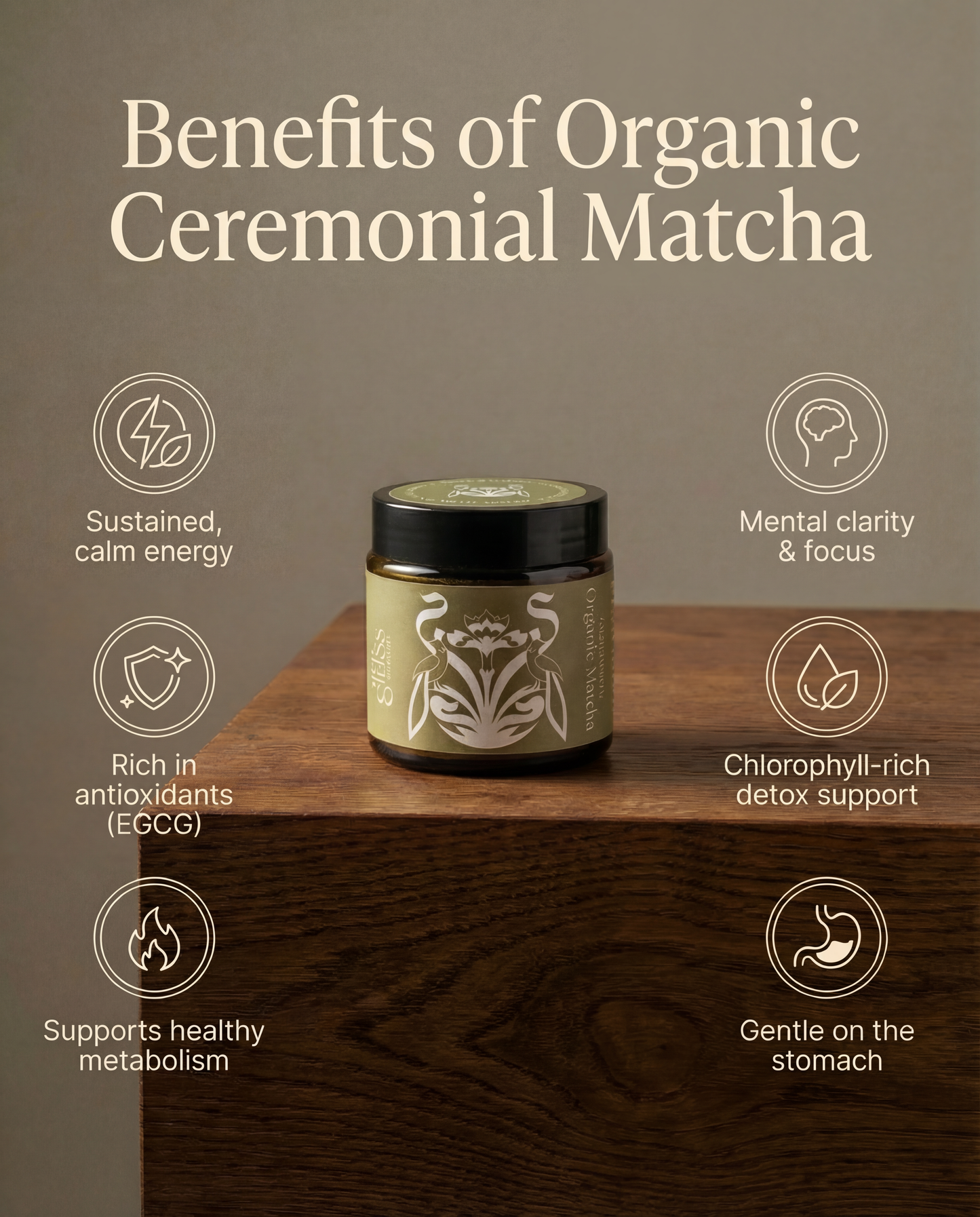 Organic Ceremonial Matcha 50G Glass Jar